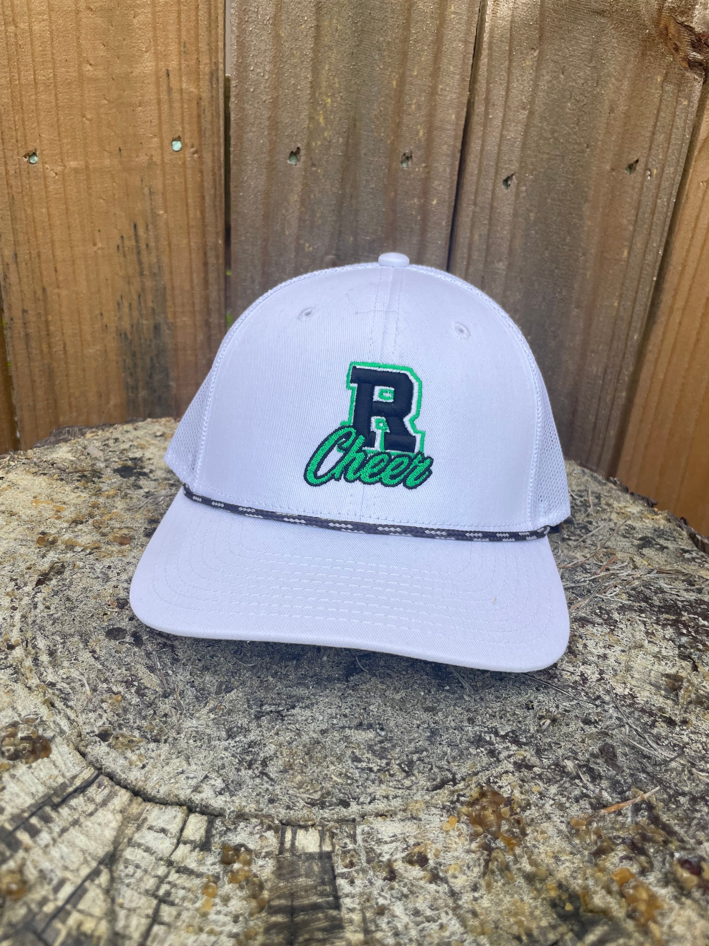 white hat with embroidery school logo